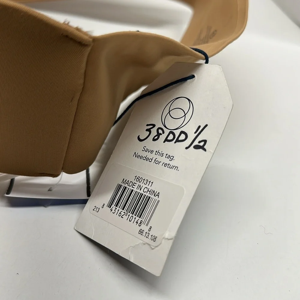 Evelyn Bobby Bra Front Closure Strapless Convertible Straps Nude Tan New 38DD